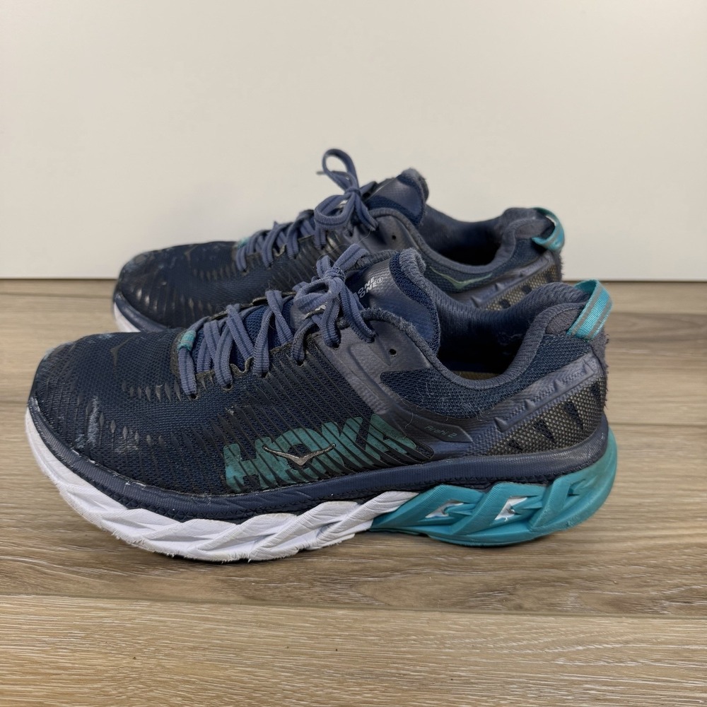 Hoka One One Arahi 2 Running Shoes Womens Size 8 Poseidon/  Vintage Indigo Blue